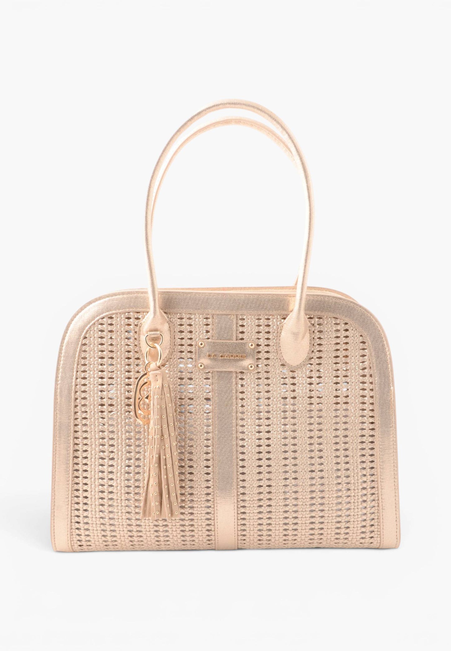 LA CARRIE - Borsa A Mano Intrecciata Oro