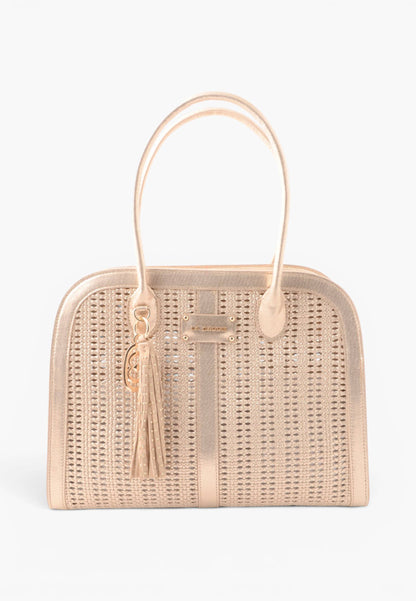 LA CARRIE - Borsa A Mano Intrecciata Oro