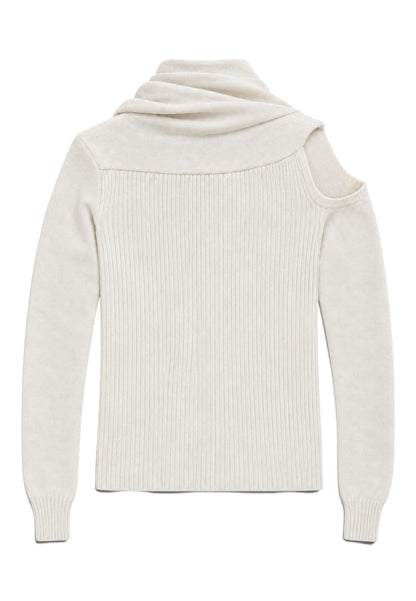 MOTEL - Maglia Collo Foulard Panna
