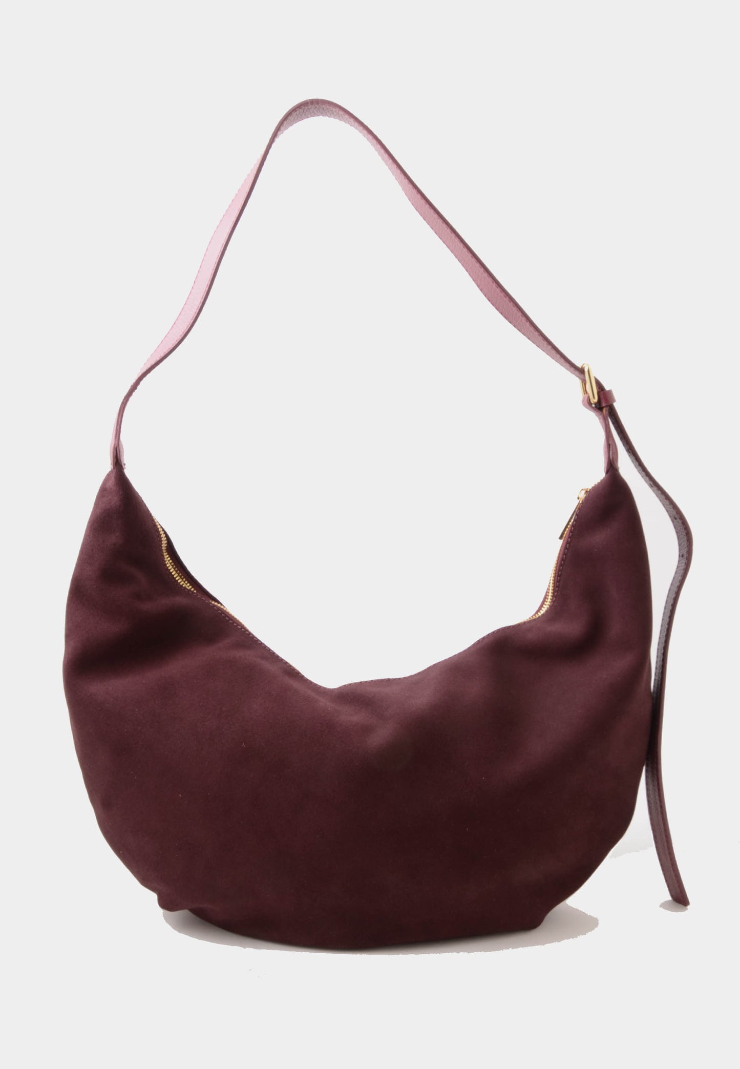 NUNZIA - Borsa Camoscio Grande A Spalla Burgundy