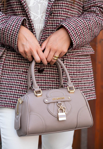 LOVE MOSCHINO - Borsa A Mano Padlock Taupe