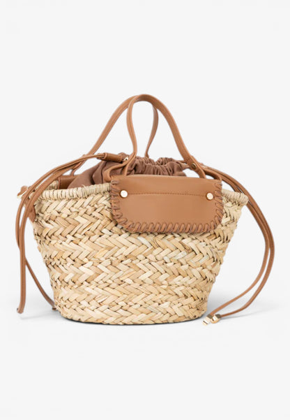 V73 - Borsa In Paglia Vanna Cuoio/Naturale