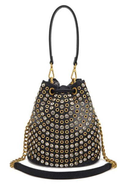 LA CARRIE - Secchiello Strass Andromeda Canvas Nero