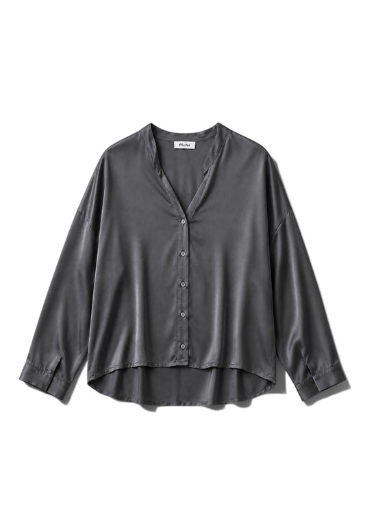 MOTEL - Camicia Viscosa Collo Coreana Londra