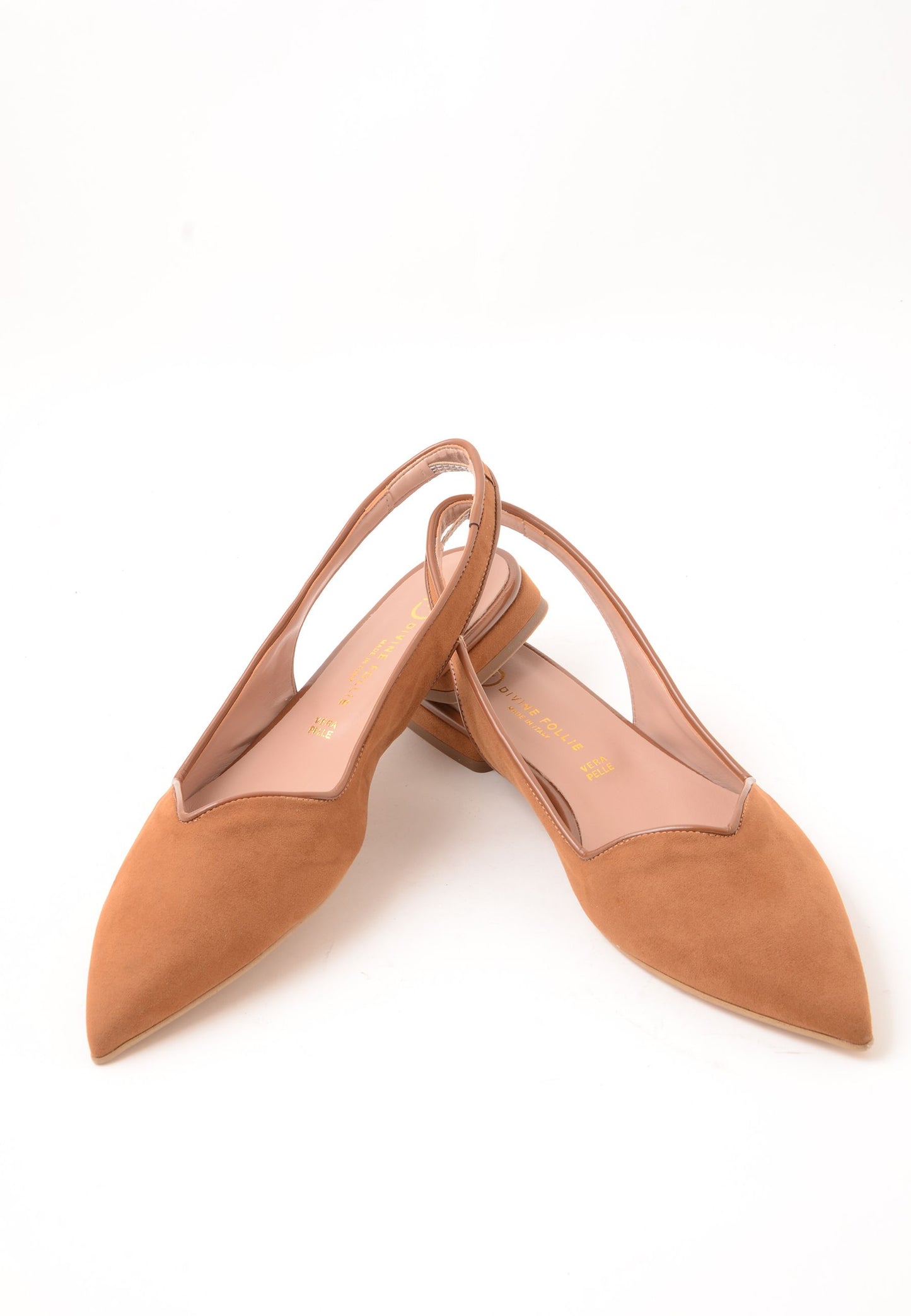 DIVINE FOLLIE - Slingback Camoscio Cuoio
