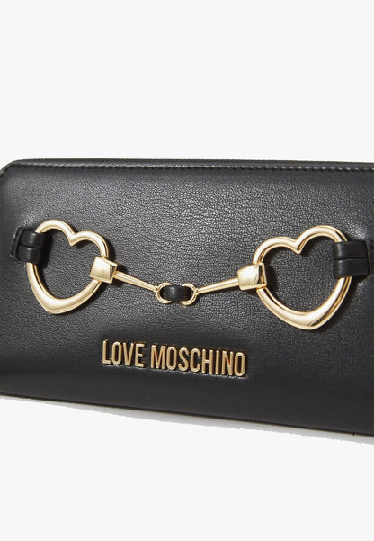 LOVE MOSCHINO - Portafoglio Double Love Nero