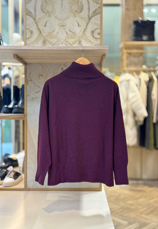 MOTEL - Pullover Dolcevita Bordeaux