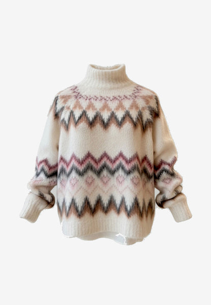 MOTEL - Maglione Collo Cratere Panna