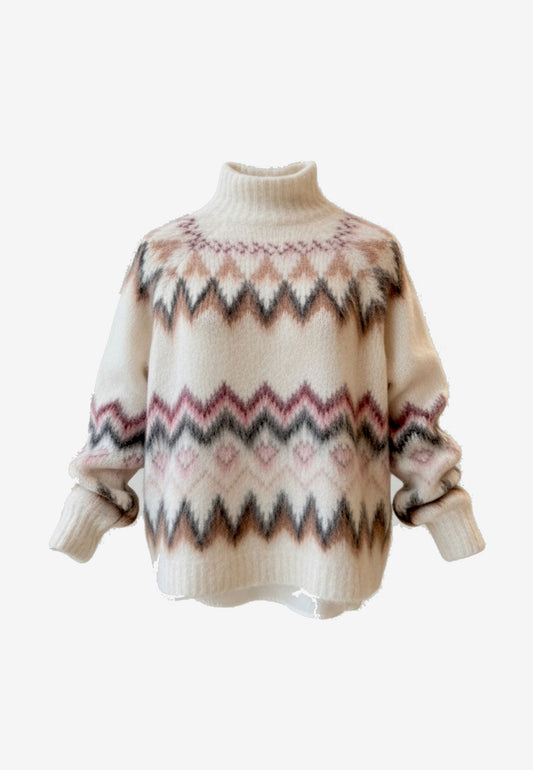 MOTEL - Maglione Collo Cratere Panna