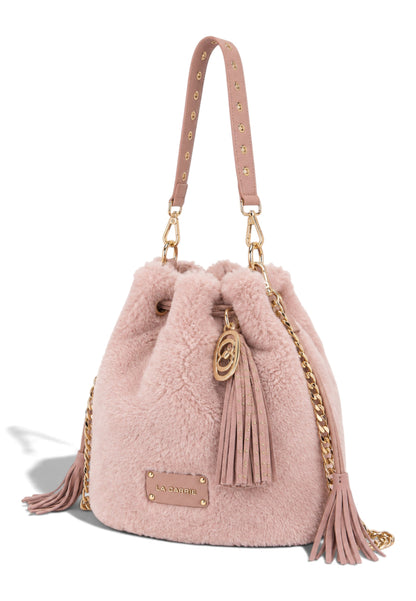 LA CARRIE - Borsa A Tracolla TEDDY ECO FUR Rosa