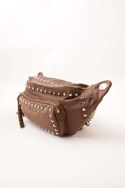 LA CARRIE - Marsupio Dark Nylon Borchie Mocha