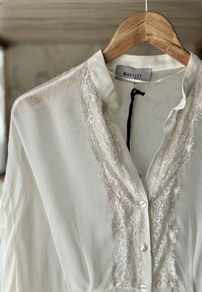 MARYLEY - Camicia Pizzo Avorio