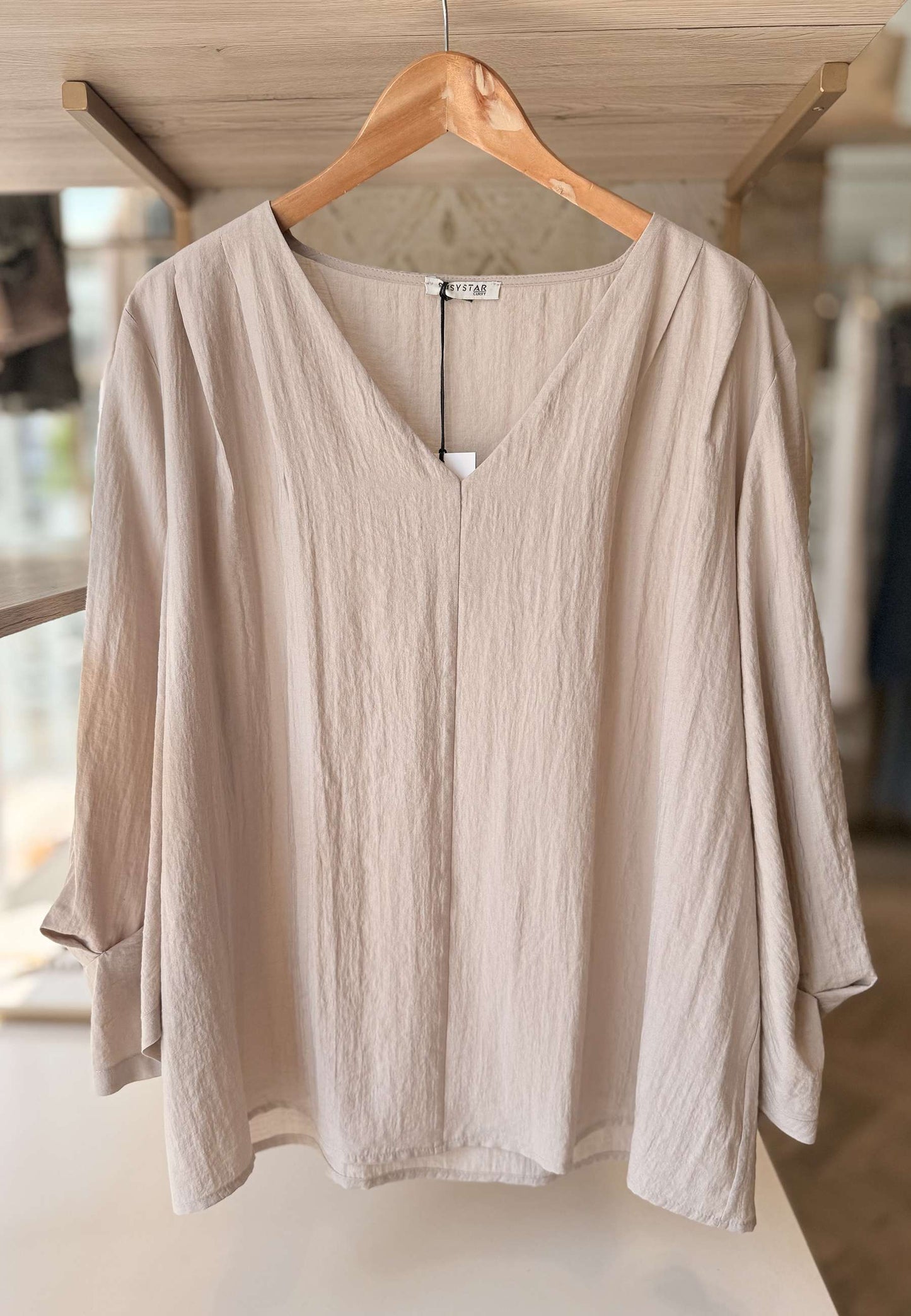 SUSY STAR CURVY - Blusa Scollo V Gesso