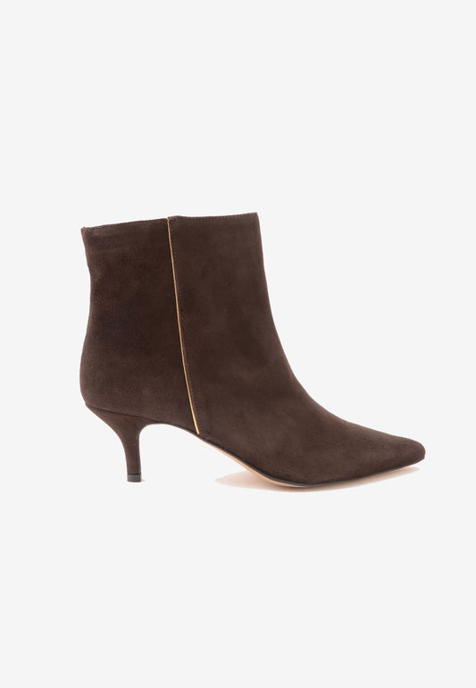 DIVINE FOLLIE - Stivaletto Con Zip Camoscio Mocha
