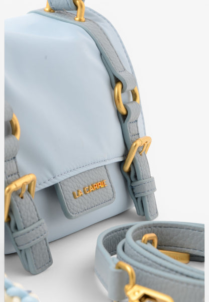 LA CARRIE - Borsa Satchel Dark Nylon Cielo