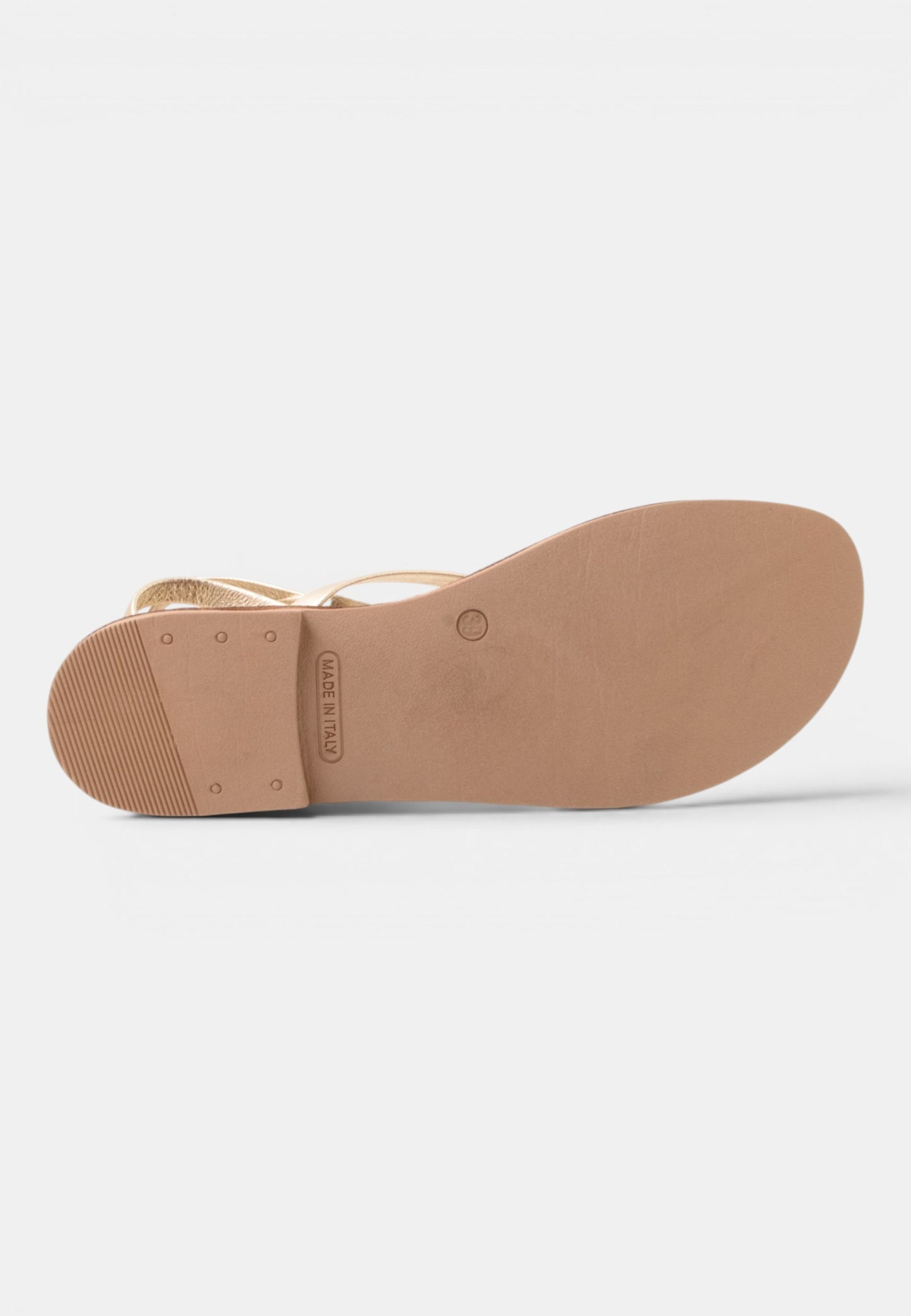 DIVINE FOLLIE - Sandali Piatti in Pelle Laminata Oro