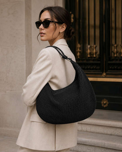 NUNZIA - Hobo Bag Scamosciata Nero