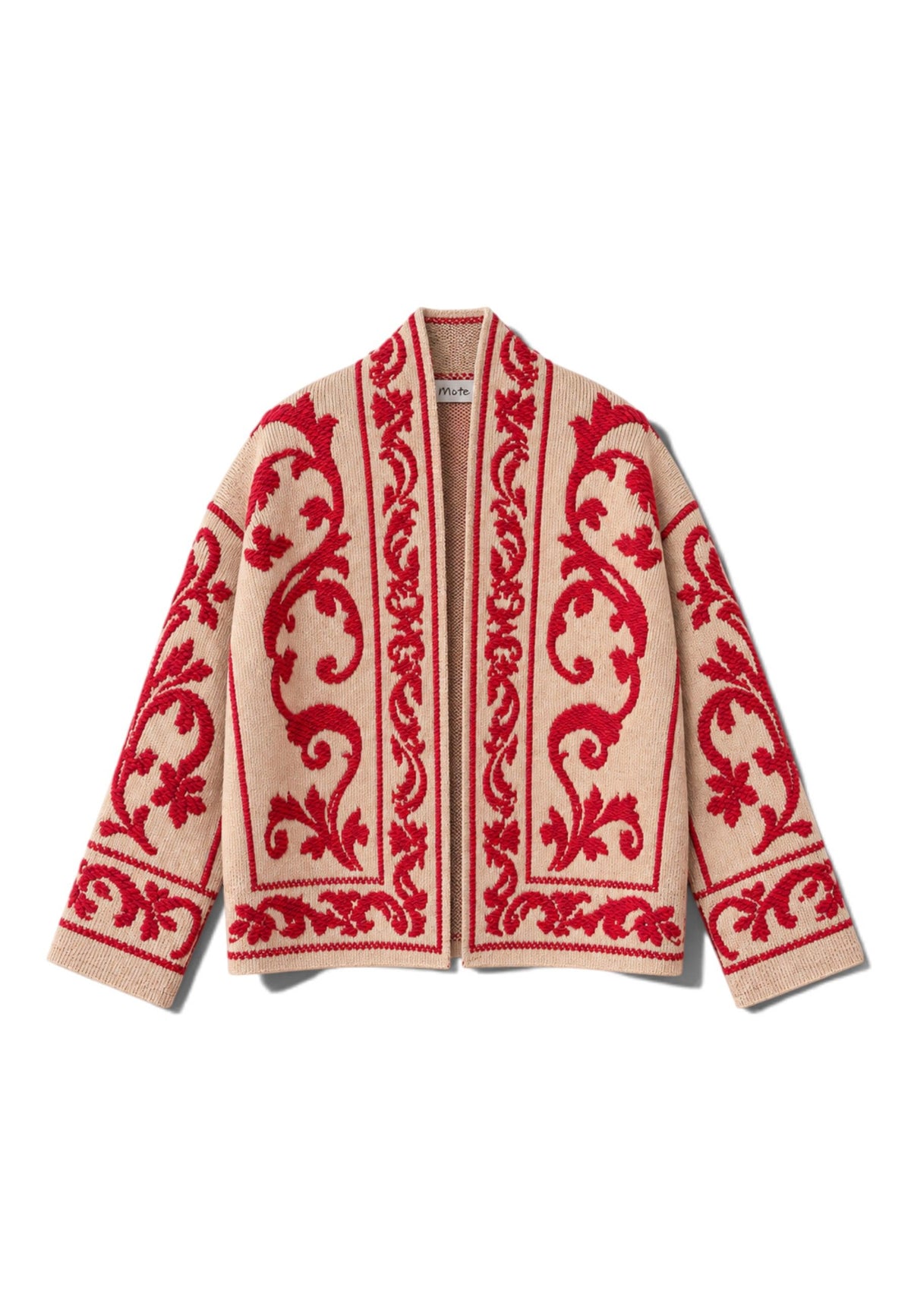 MOTEL - Cardigan Damascato Cammello