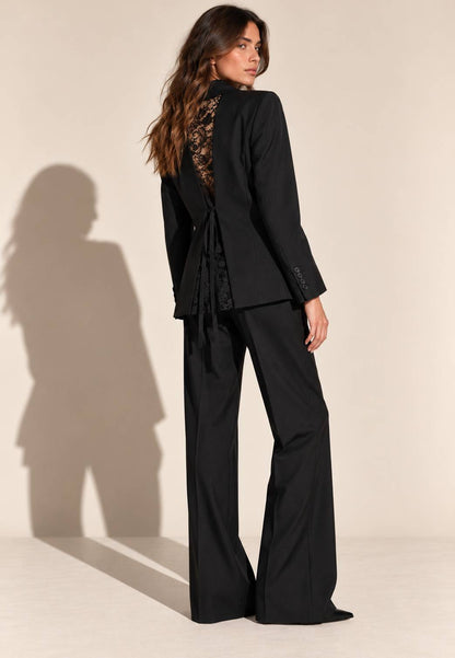 MINERVA - Blazer In Pizzo Nero