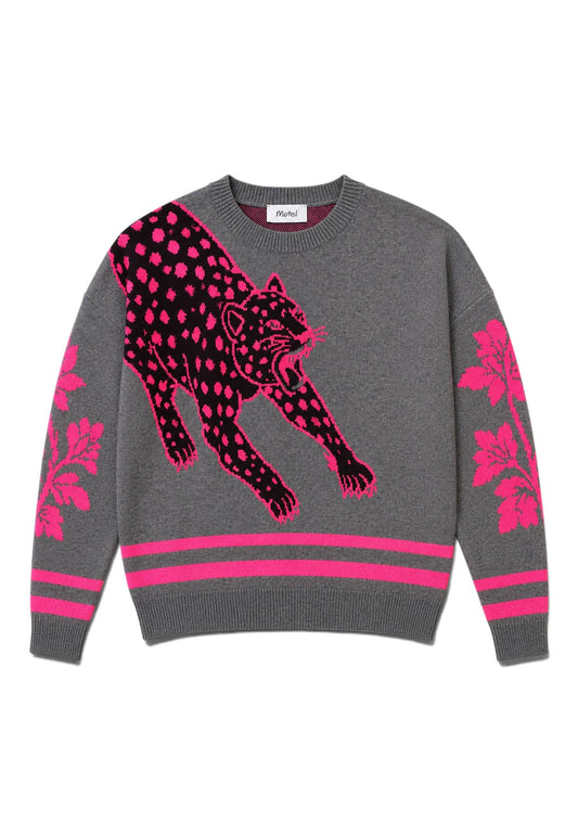 MOTEL - Maglione Crewneck Tigre Grigio
