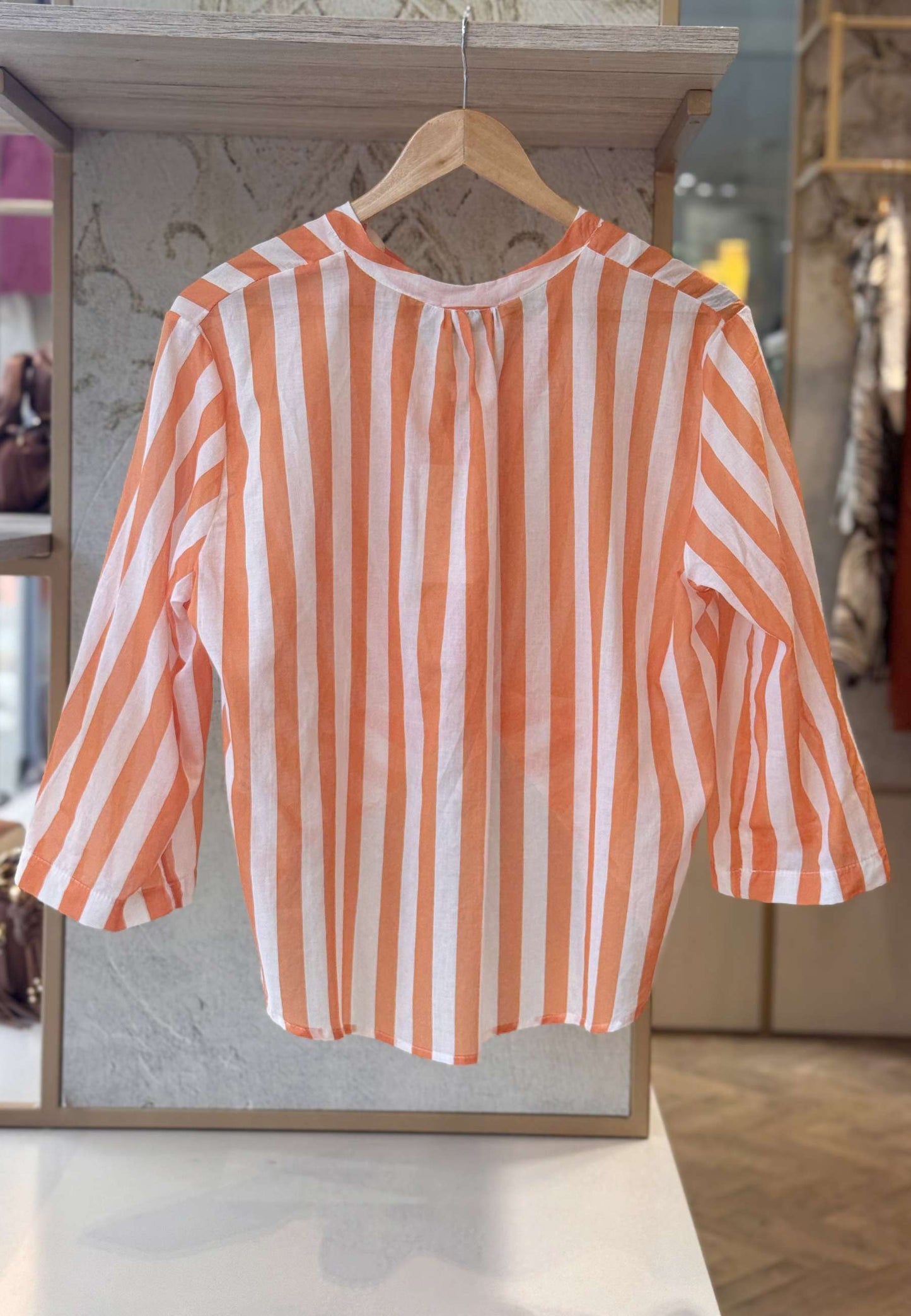 MOTEL - Camicia A Righe Arancione