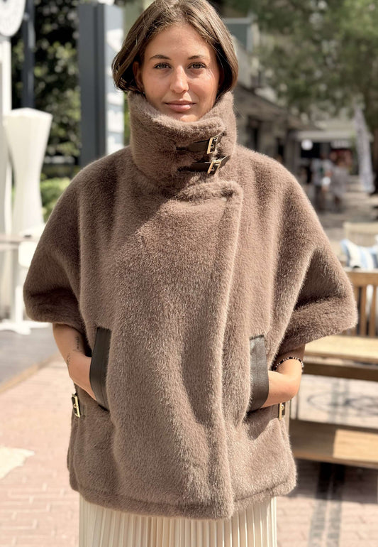 MOTEL - Kappa In Ecopelliccia Dark Taupe