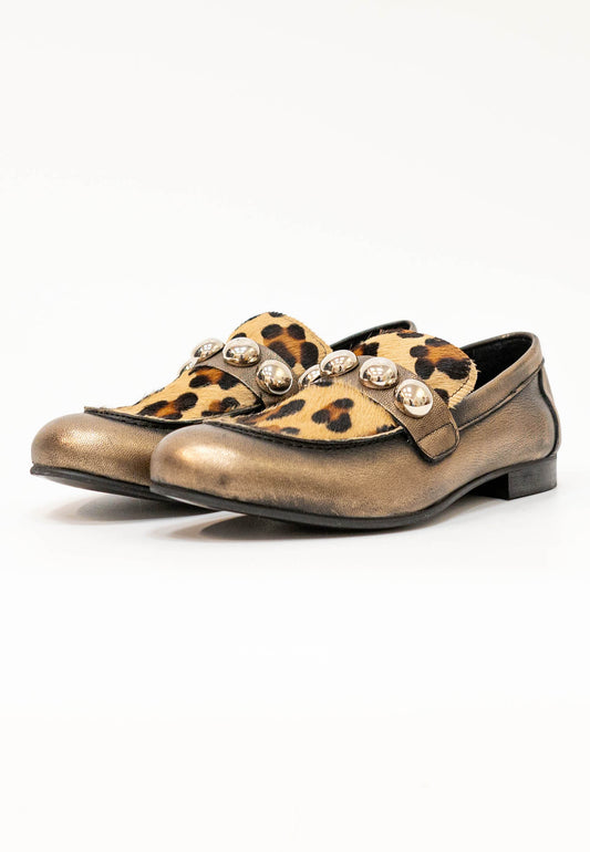 DIVINE FOLLIE - Bronze Laminated Moccasin