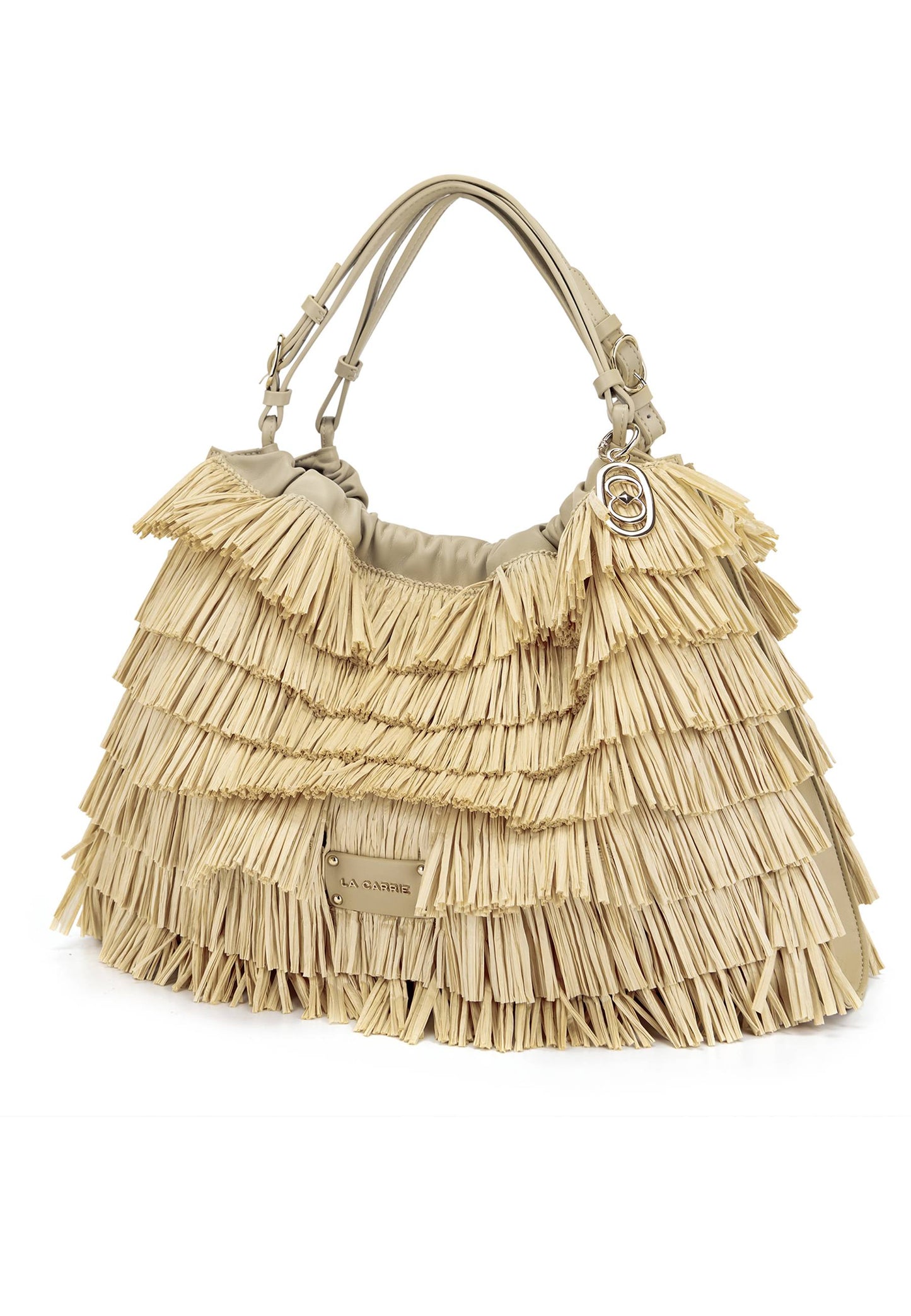 LA CARRIE - Shopping Bag In Raffia Beige