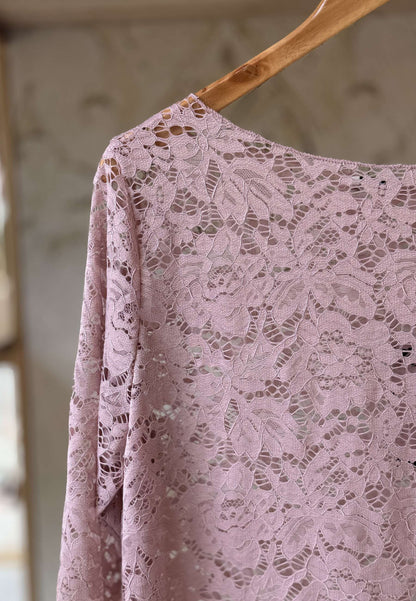 SUSY STAR CURVY - Maglia In Pizzo Rosa