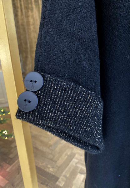 NUNZIA - Maglioncino Over Manica Corta Nero