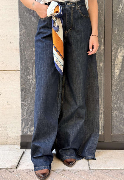 MOTEL - Jeans Wide Leg Denim Scuro