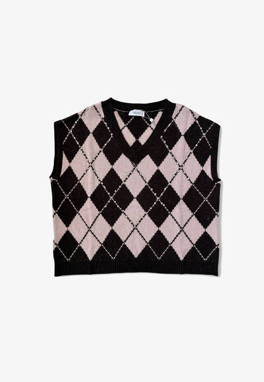 MOTEL - Gilet Rombi E Strass Rosa Moro