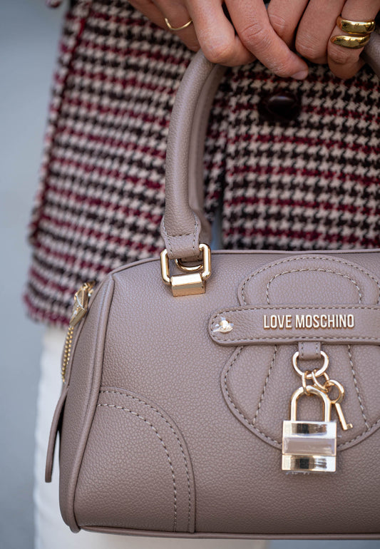 LOVE MOSCHINO - Borsa A Mano Padlock Taupe