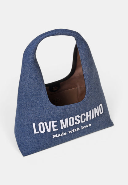 LOVE MOSCHINO - Borsa A Spalla Signature In Denim