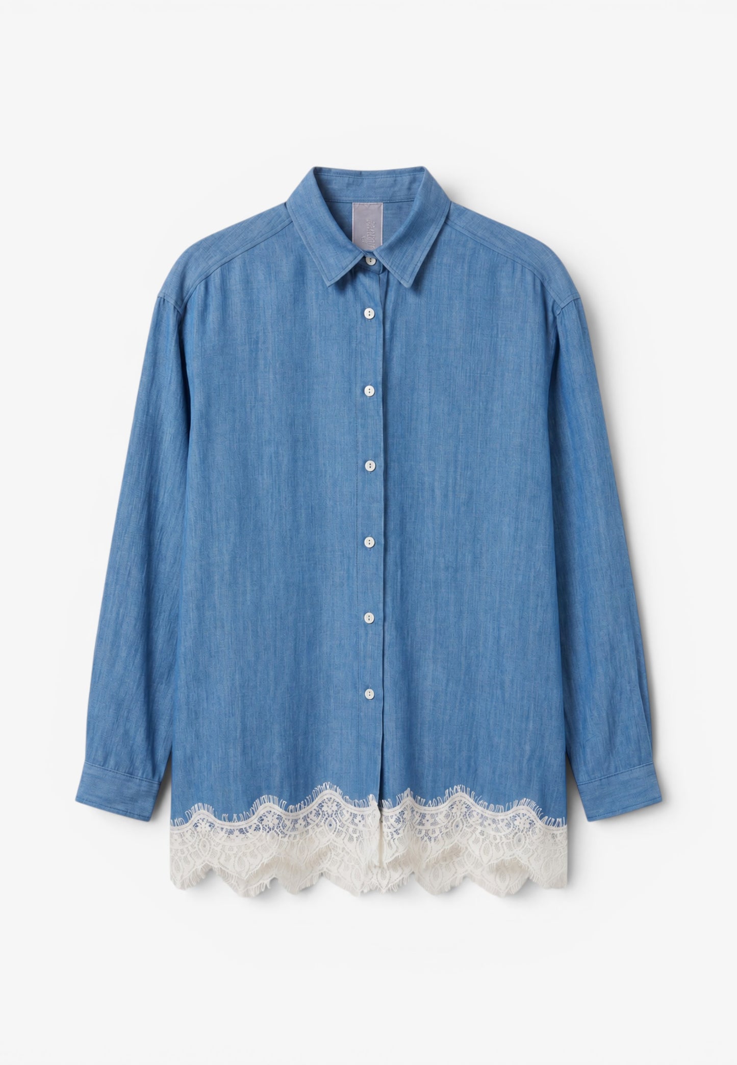 MINERVA - Camicia Manica Lunga Pizzo Chambrie