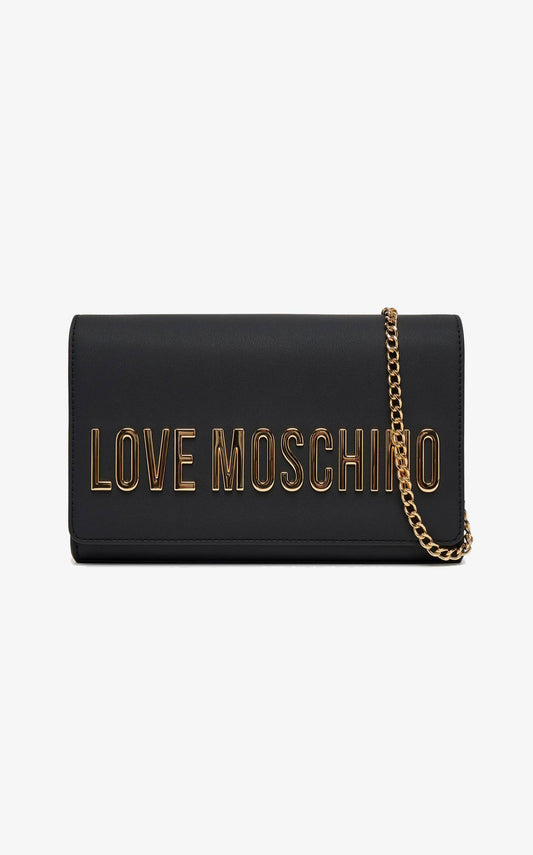 LOVE MOSCHINO - Borsetta A Tracolla Lettering Soft Touch Nero