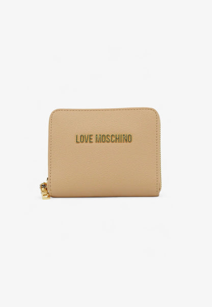 LOVE MOSCHINO - Portafoglio Piccolo Zip Around Beige