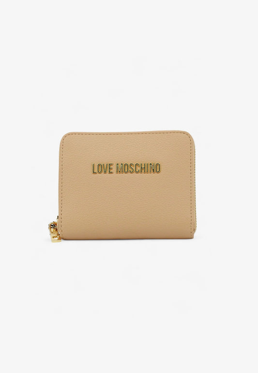 LOVE MOSCHINO - Portafoglio Piccolo Zip Around Beige