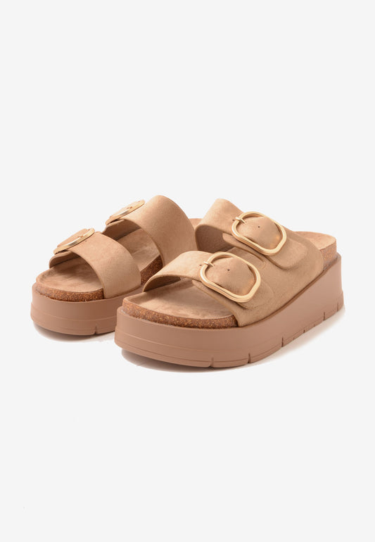 GOLD&GOLD - Ciabatta Zeppa Beige