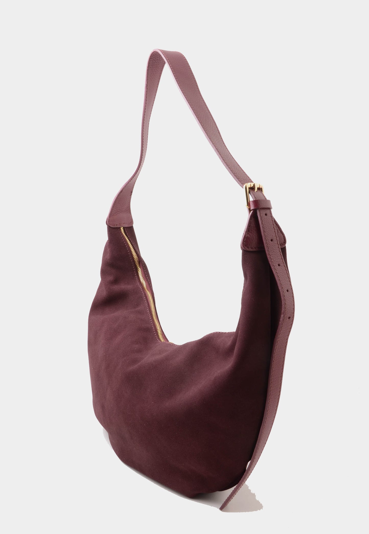 NUNZIA - Borsa Camoscio Grande A Spalla Burgundy