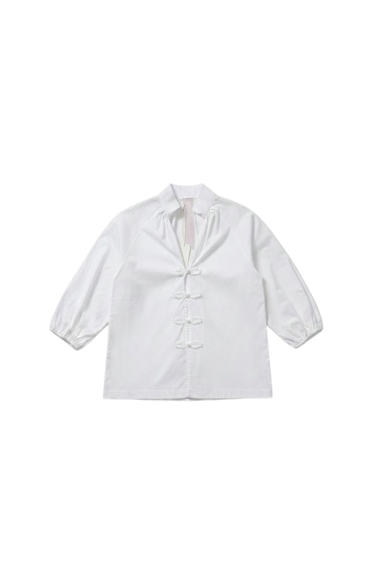 MINERVA - Camicia Con Alamari Bianco