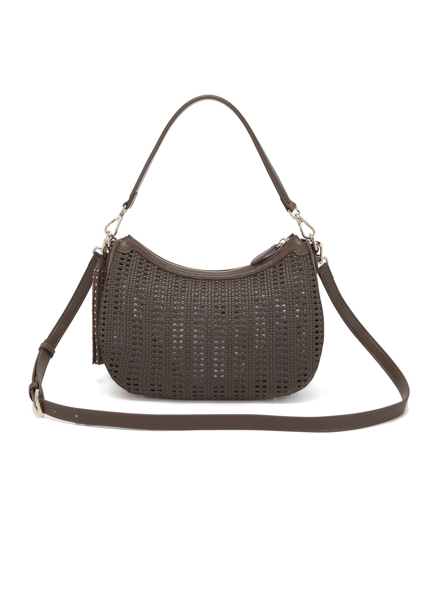 LA CARRIE - Borsa Hobo Intrecciata Marrone