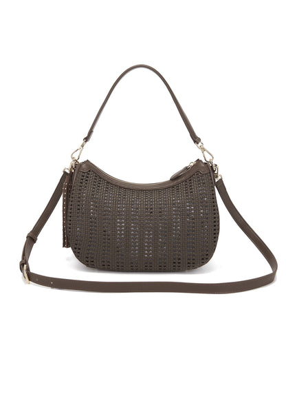 LA CARRIE - Borsa Hobo Intrecciata Marrone