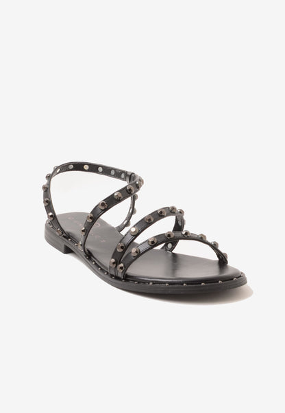 DIVINE FOLLIE - Sandalo Basso Borchie Nero