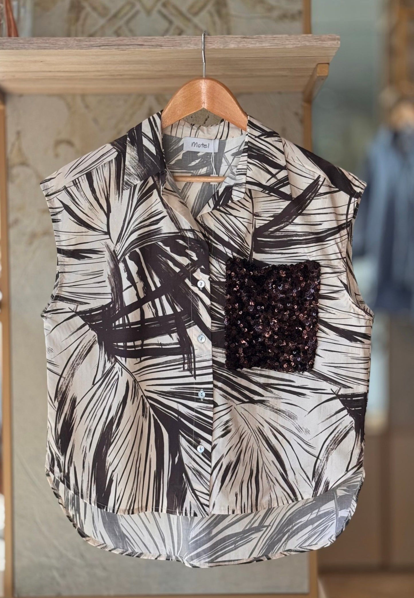MOTEL - Camicia Smanicata Zebrata