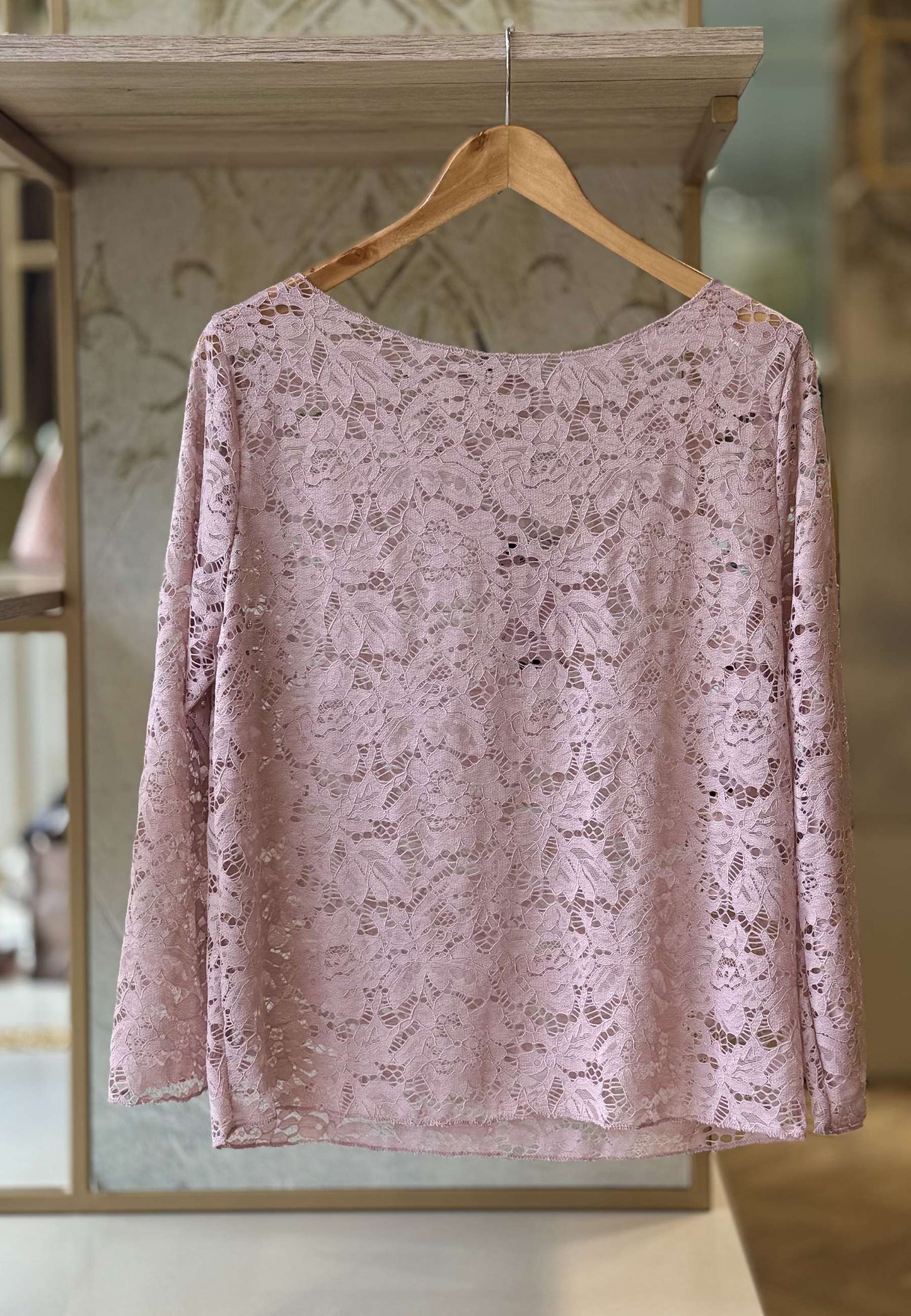 SUSY STAR CURVY - Maglia In Pizzo Rosa