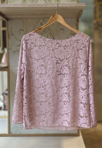 SUSY STAR CURVY - Maglia In Pizzo Rosa