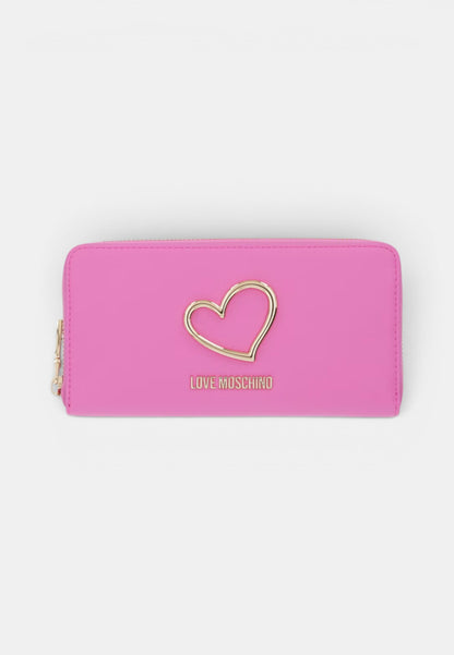 LOVE MOSCHINO - Portafoglio Zip Around Cuore Fuxia