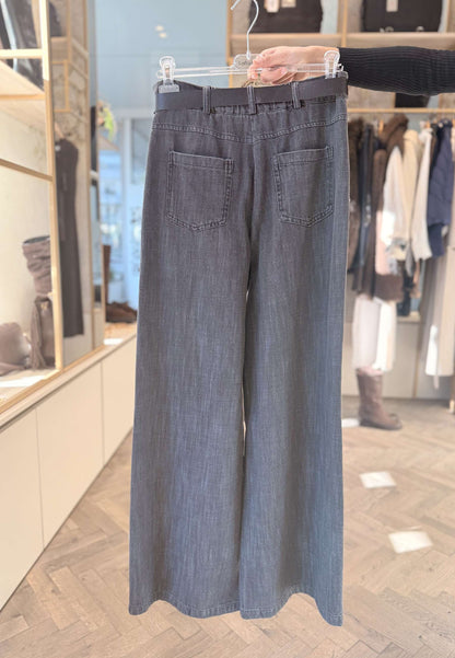 LE STREGHE - Jeans A Palazzo Grigio Scuro