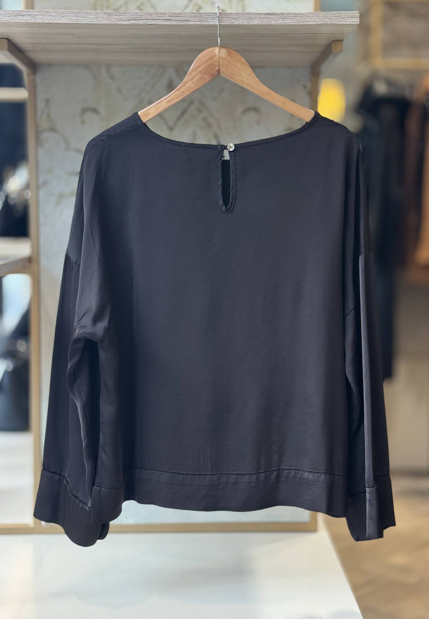 MOTEL - Blusa Over In Viscosa Moka